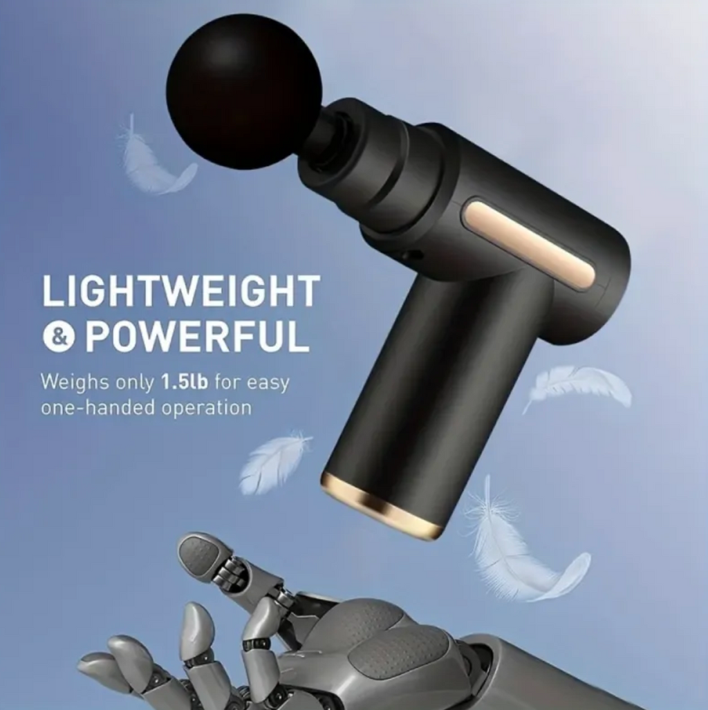 Krimostore compact USB muscle relief massage gun — view 3