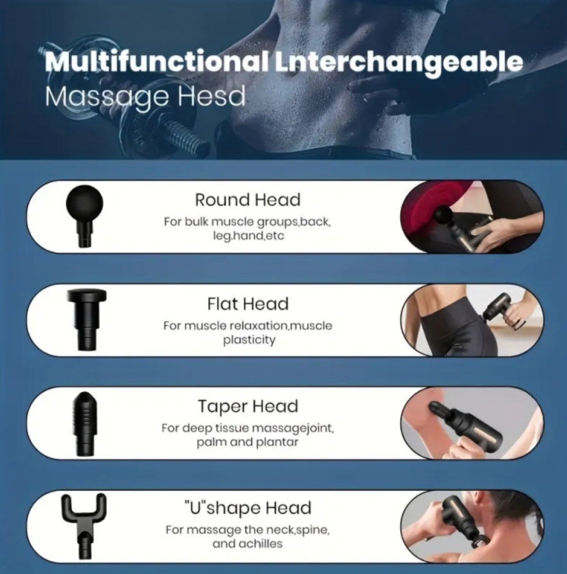 Krimostore compact USB muscle relief massage gun — view 5