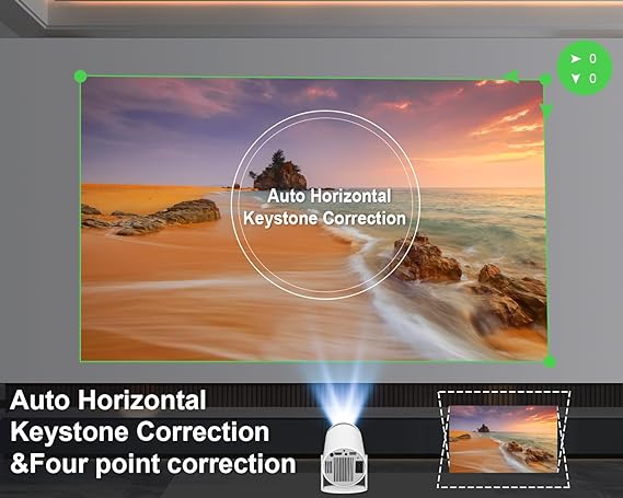 Krimostore 4K mini projector, portable WiFi 6 Android 11 movie projector — view 12
