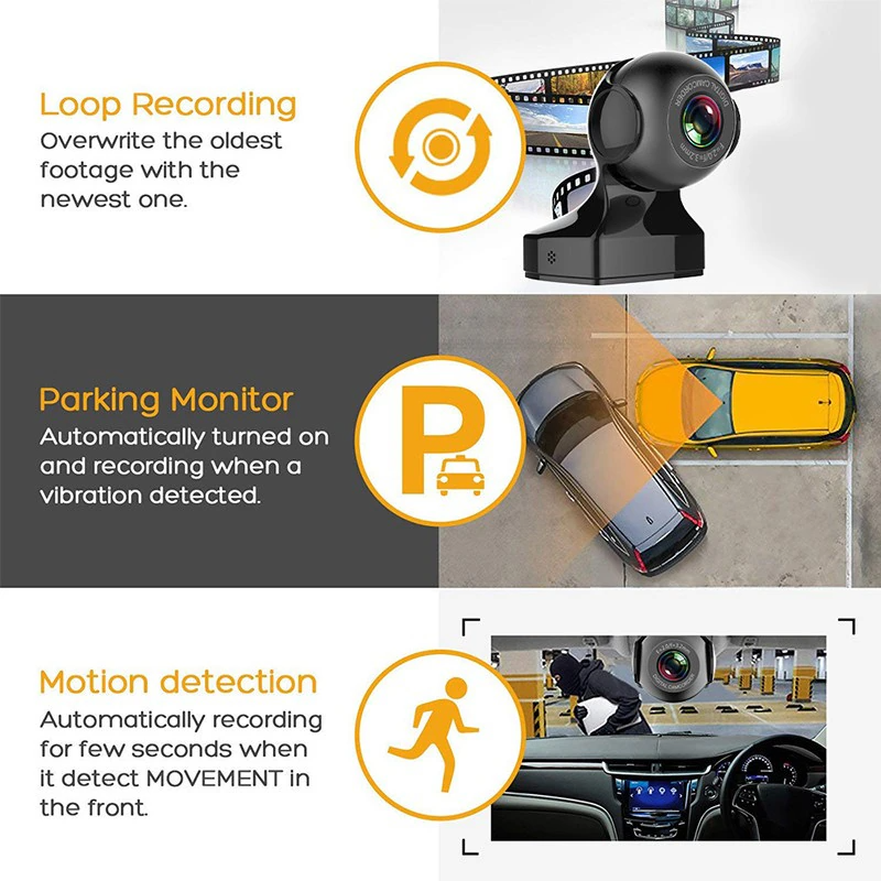 170° HD WiFi Dashcam with G-Sensor