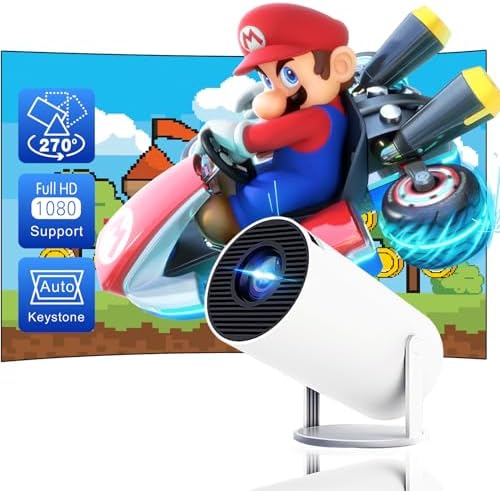 Krimostore 4K mini projector, portable WiFi 6 Android 11 movie projector — view 5