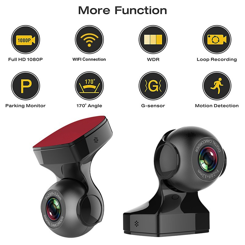 170° HD WiFi Dashcam with G-Sensor