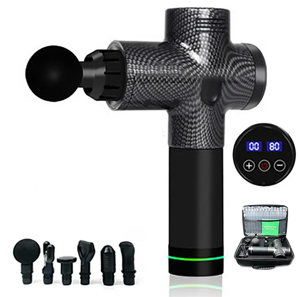 PowerFlex Fascia Therapy Gun — 30 Speeds, 6 Massage Heads