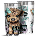 Krimostore Highland Cow 20oz insulated stainless steel tumbler — view 2