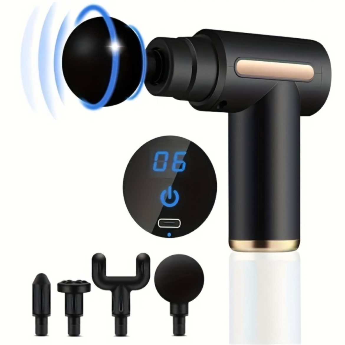 Krimostore compact USB muscle relief massage gun — view 6