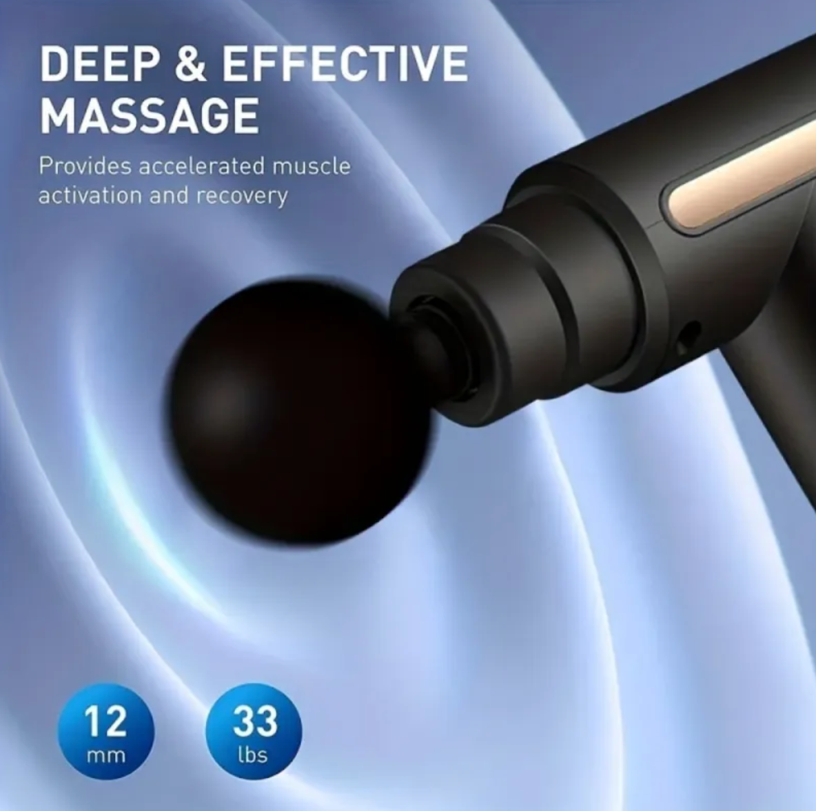 Krimostore compact USB muscle relief massage gun — view 2