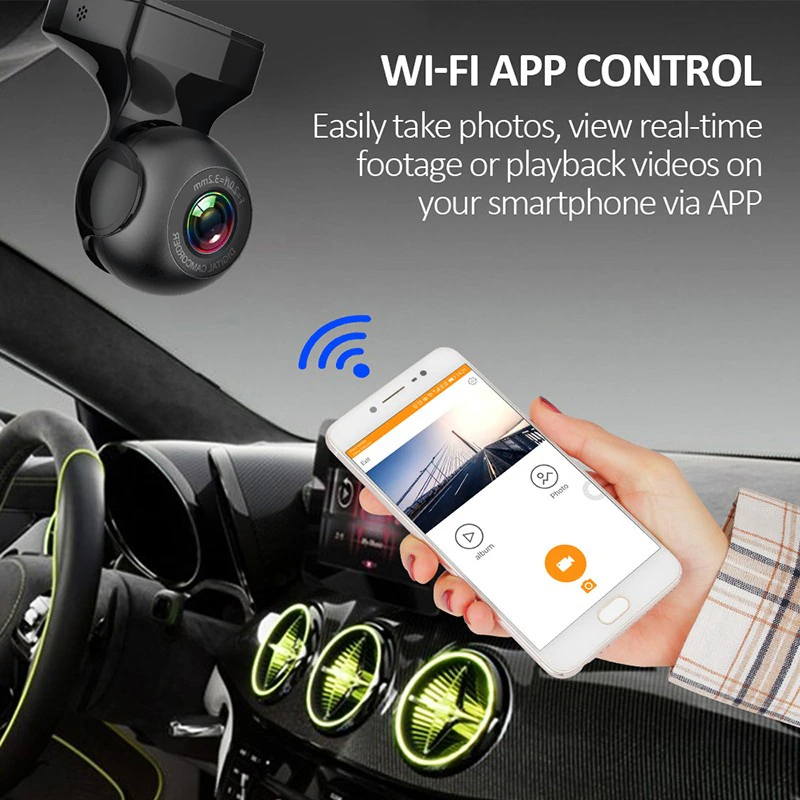 170° HD WiFi Dashcam with G-Sensor