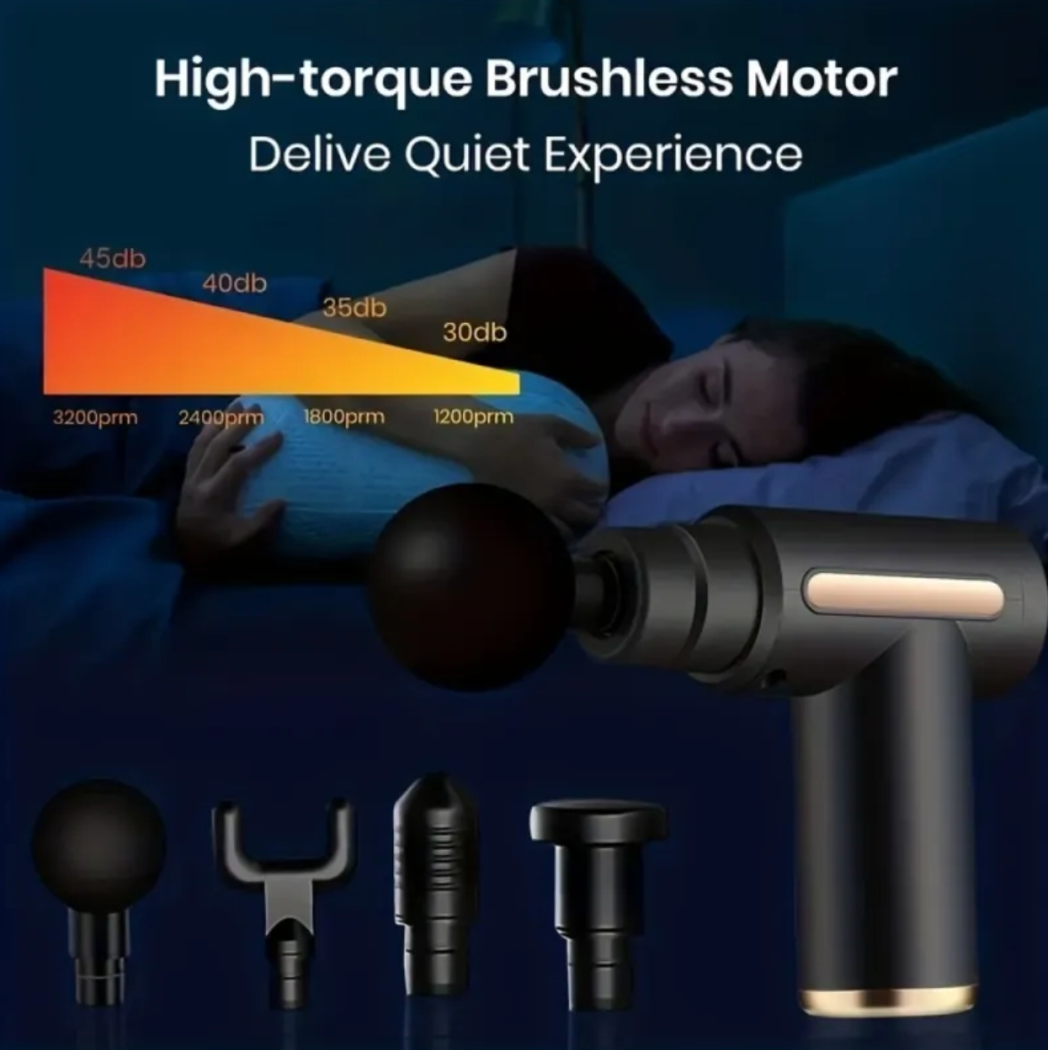Krimostore compact USB muscle relief massage gun — view 4